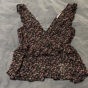 American Eagle Outfitters Floral Ruffle Top